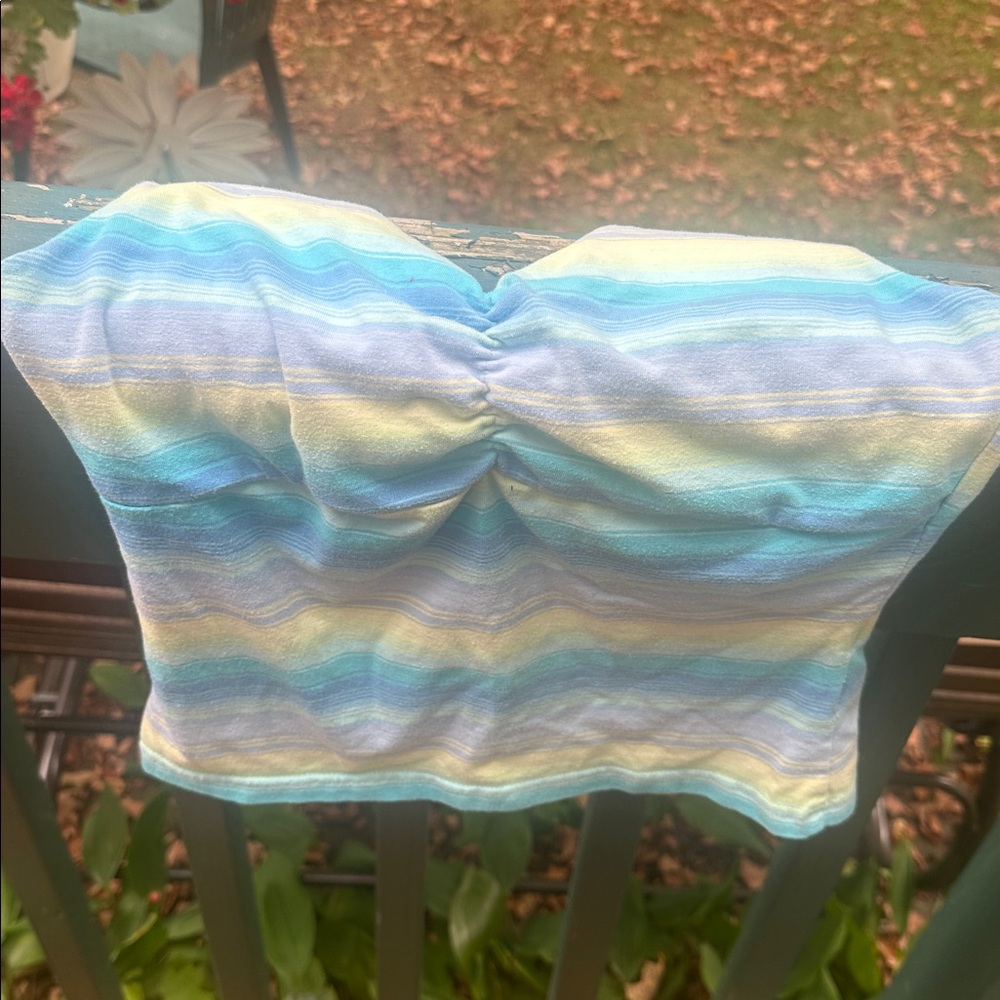 Striped Blue and Yellow Women's Top